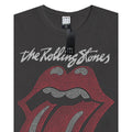 Charcoal - Side - Amplified Womens-Ladies Tongue The Rolling Stones Diamante Logo T-Shirt