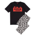 Black-Red-Grey - Front - Stranger Things Mens Long Pyjama Set