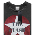 Charcoal - Back - Amplified Womens-Ladies The Clash Logo Crop Top