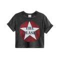 Charcoal - Front - Amplified Womens-Ladies The Clash Logo Crop Top