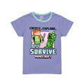 Purple - Side - Minecraft Girls Pyjama Set