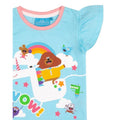 Blue-Pink - Side - Hey Duggee Girls Unicorn Frill Pyjama Set