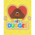 Yellow-Red-Brown - Pack Shot - Hey Duggee Girls Glitter Heart T-Shirt