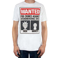 White-Black-Red - Side - Rick And Morty Mens Wanted Poster T-Shirt