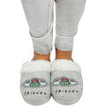 Heather Grey-White-Black - Side - Friends Womens-Ladies Central Perk Slippers