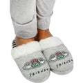 Heather Grey-White-Black - Pack Shot - Friends Womens-Ladies Central Perk Slippers