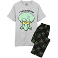 Grey-Black - Front - SpongeBob SquarePants Mens Squidward Long Pyjama Set