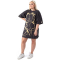 Charcoal-Orange - Close up - Garfield Womens-Ladies Oversized T-Shirt Dress