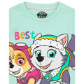 Teal-Grey - Pack Shot - Paw Patrol Childrens-Kids Skye & Everest Long-Sleeved Pyjama Set