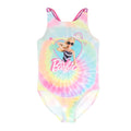 Pink-Blue-Yellow - Front - Barbie Girls Tie Dye One Piece Swimsuit