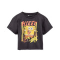 Charcoal Grey-Yellow - Front - SpongeBob SquarePants Womens-Ladies Crop Top