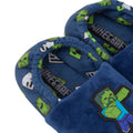 Blue-Green - Pack Shot - Minecraft Childrens-Kids Zombie Vs Creeper Slippers