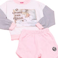 White-Grey-Pink - Close up - Barbie Girls Living The Dream Fleece Pyjama Set