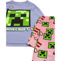 Purple-Pink - Lifestyle - Minecraft Girls Gaming Creeper Long Pyjama Set