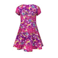 Purple-Pink - Back - Shopkins Girls D´Lish Donut Short-Sleeved Skater Dress