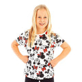 White-Black-Red - Side - Disney Girls Mickey & Minnie Mouse All-Over Print T-Shirt