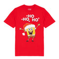 Red - Front - SpongeBob SquarePants Mens Ho Ho Ho Christmas T-Shirt