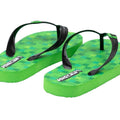 Green - Back - Minecraft Childrens-Kids Creeper Flip Flops