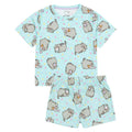 Blue-Pink - Pack Shot - Pusheen Girls Cat Short Pyjama Set (Pack of 2)