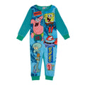 Blue - Front - SpongeBob SquarePants Childrens-Kids Normal Is Boring All-In-One Nightwear