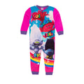 Multicoloured - Front - Trolls Girls Fleece Jumpsuit