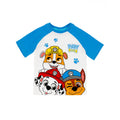 Blue-White - Side - Paw Patrol Boys Printed Short-Sleeved Pyjama Set