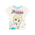 Blue-White - Side - Frozen Girls Short-Sleeved Pyjama Set