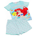 Blue - Back - The Little Mermaid Girls Printed Short Pyjama Set