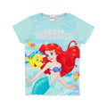 Blue - Side - The Little Mermaid Girls Printed Short Pyjama Set