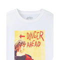 White - Back - Grease Womens-Ladies Danger Ahead T-Shirt