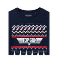 Navy - Back - Top Gun Mens Fair Isle Christmas T-Shirt