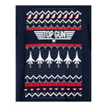 Navy - Side - Top Gun Mens Fair Isle Christmas T-Shirt