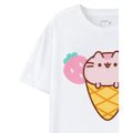 White - Back - Pusheen Womens-Ladies Ice Cream T-Shirt