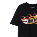 Black - Side - Hot Wheels Mens Flames Logo T-Shirt