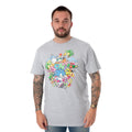 Grey Marl - Back - Sonic The Hedgehog Mens Psychedelic T-Shirt