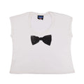 Black - Front - Womens-Ladies Bow T-Shirt