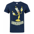 Navy Blue - Front - Beauty And The Beast Mens Bonjour T-Shirt