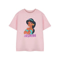 Pink - Front - Princess Girls Jasmine Short-Sleeved T-Shirt