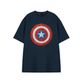 Navy - Front - Captain America Mens Shield Short-Sleeved T-Shirt