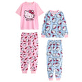 Blue-Pink - Front - Hello Kitty Girls Long Pyjama Set (Pack of 2)