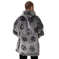 Grey - Back - Avengers Mens Logo Blanket Hoodie