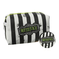 White-Black - Front - Beetlejuice Striped Logo Cosmetic Bag