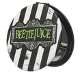 White-Black - Side - Beetlejuice Striped Logo Cosmetic Bag