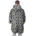 Black-White-Green - Back - Beetlejuice Mens Striped Hoodie Blanket