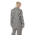 Black-White - Back - Beetlejuice Womens-Ladies Striped Long Pyjama Set