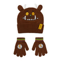 Brown - Front - The Gruffalo Childrens-Kids Face Beanie & Gloves Set