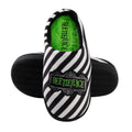 Black-White-Green - Pack Shot - Beetlejuice Unisex Adult Logo Mule Slippers