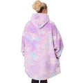 Purple - Back - Lilo & Stitch Womens-Ladies Watercolour Blanket Hoodie