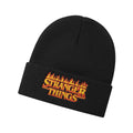 Black - Side - Stranger Things Unisex Adult Logo Beanie