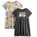 Dark Grey-Tan - Front - Pokemon Girls Character Dress (Pack of 2)